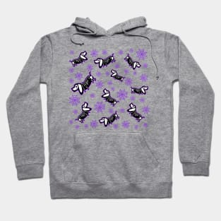 Spooky Halloweenie Dog Pattern Hoodie